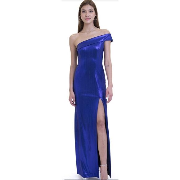 BLACK HALO DOLAN GOWN | 253947 in Sapphire Glow NWT Size 10 - Picture 1 of 10